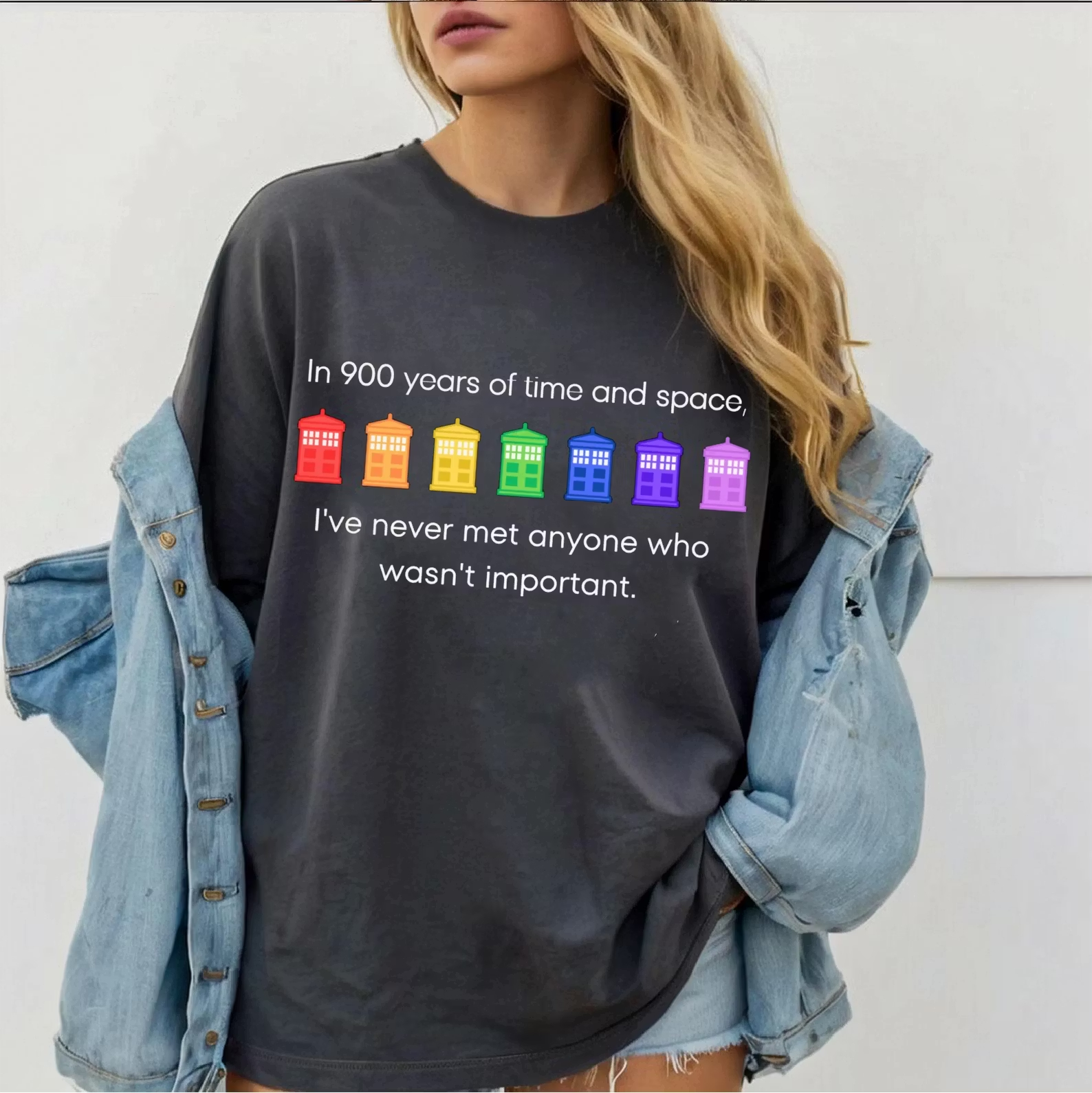 Pride Rainbow Police Box Shirt, 11th Doctor Quote, LGBT Pride Month T-shirt