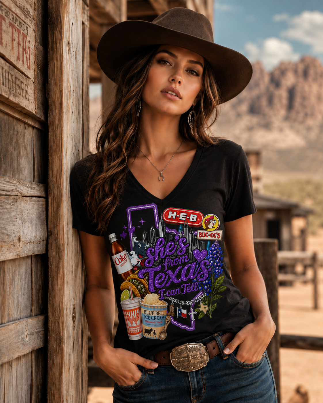 "She's From Texas I Can Tell" Texas T-shirt