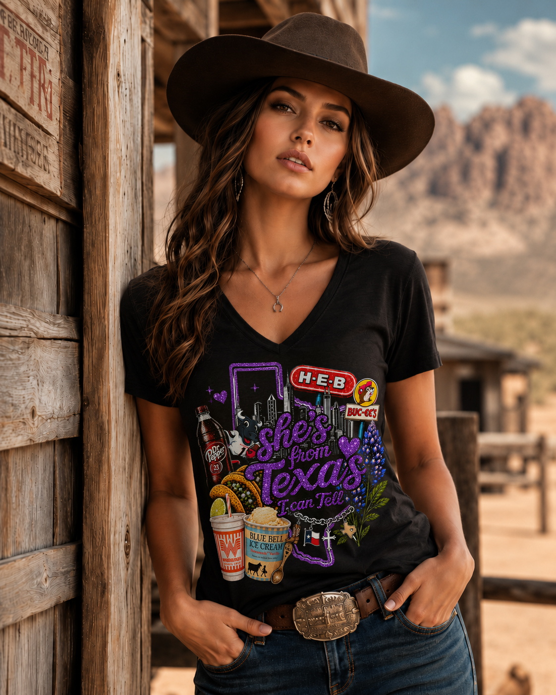 "She's From Texas I Can Tell" Texas T-shirt