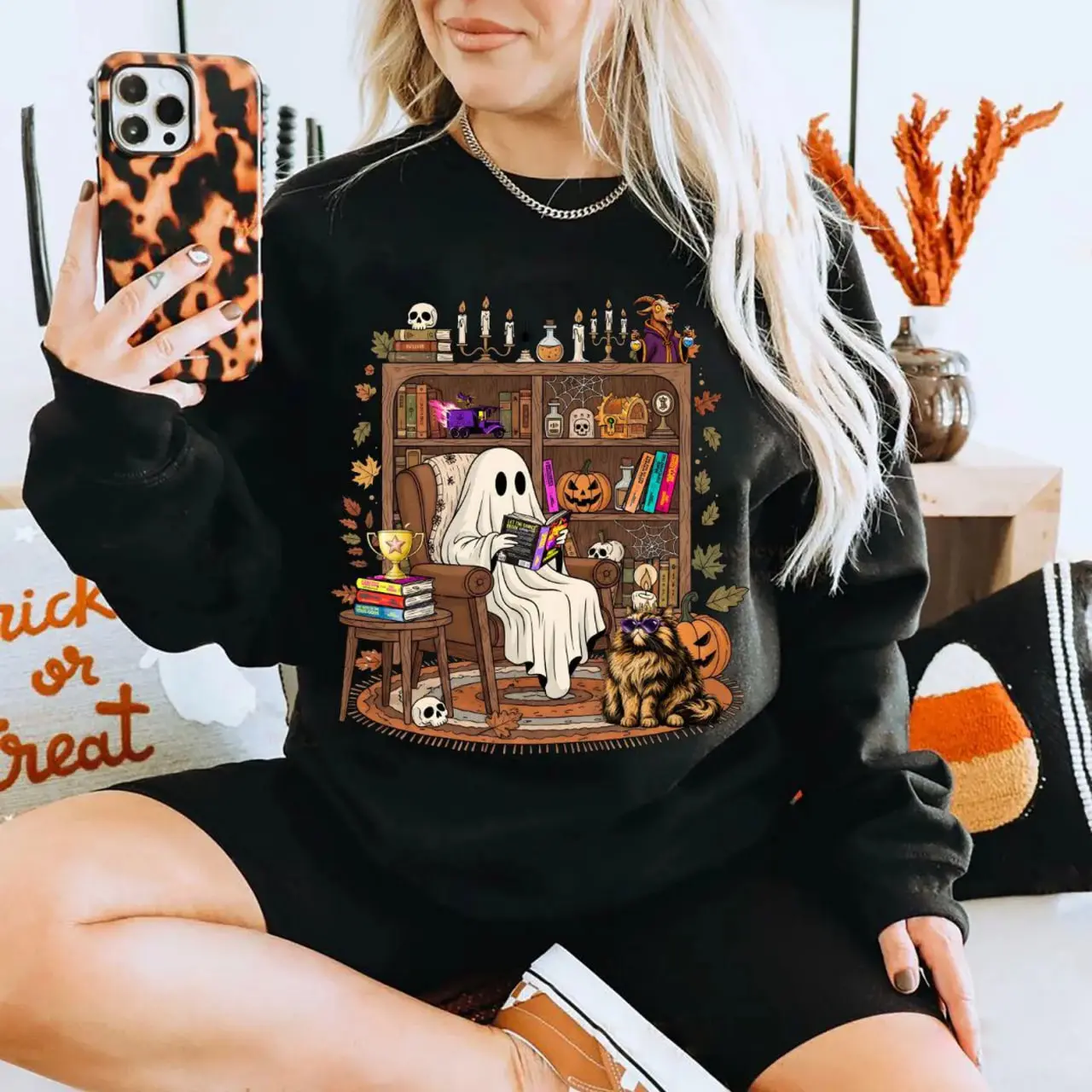 Dungeon Crawler Carl Ghost Book Sweatshirt