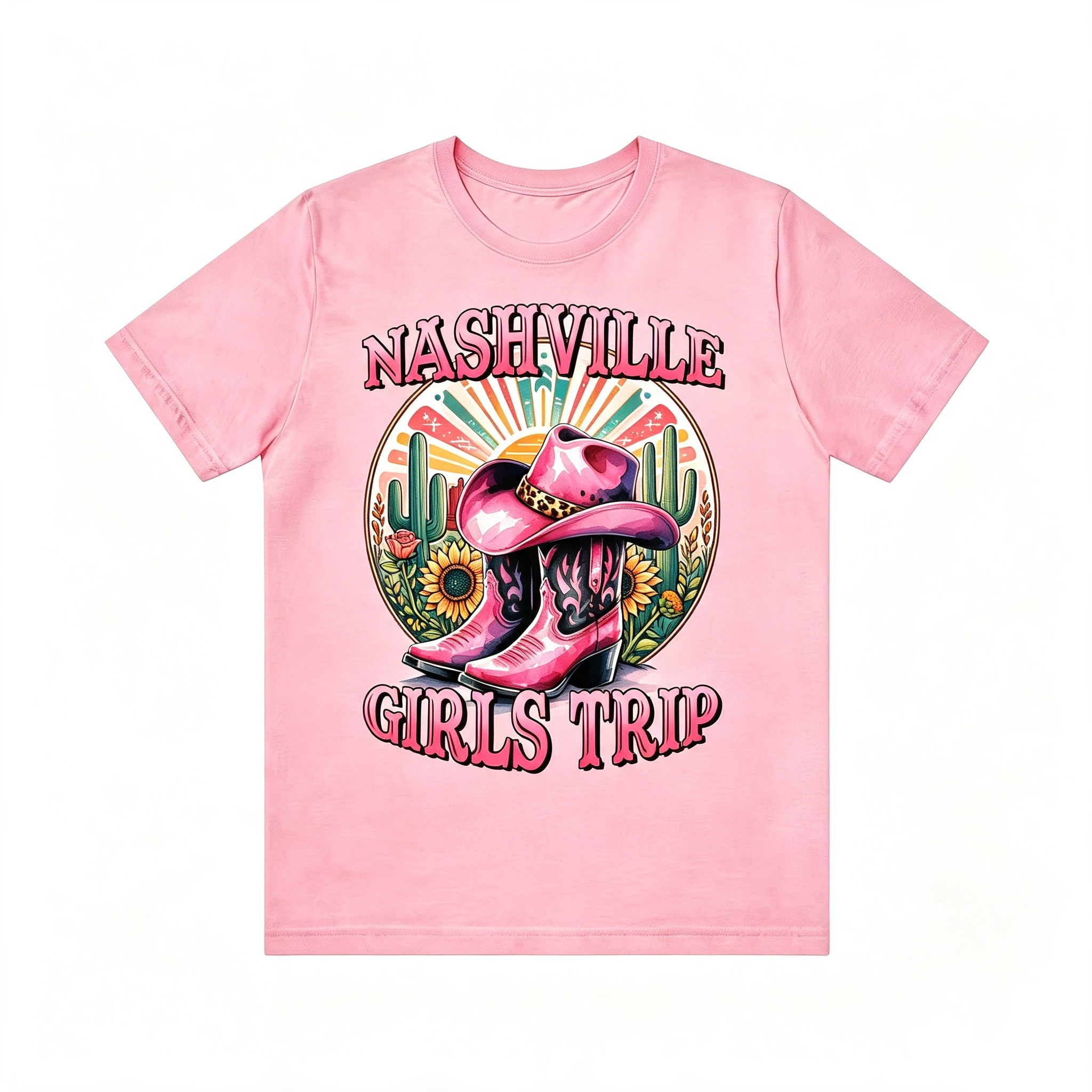 Vintage Western Nashville Girls Trip Cowboy Boots Tee