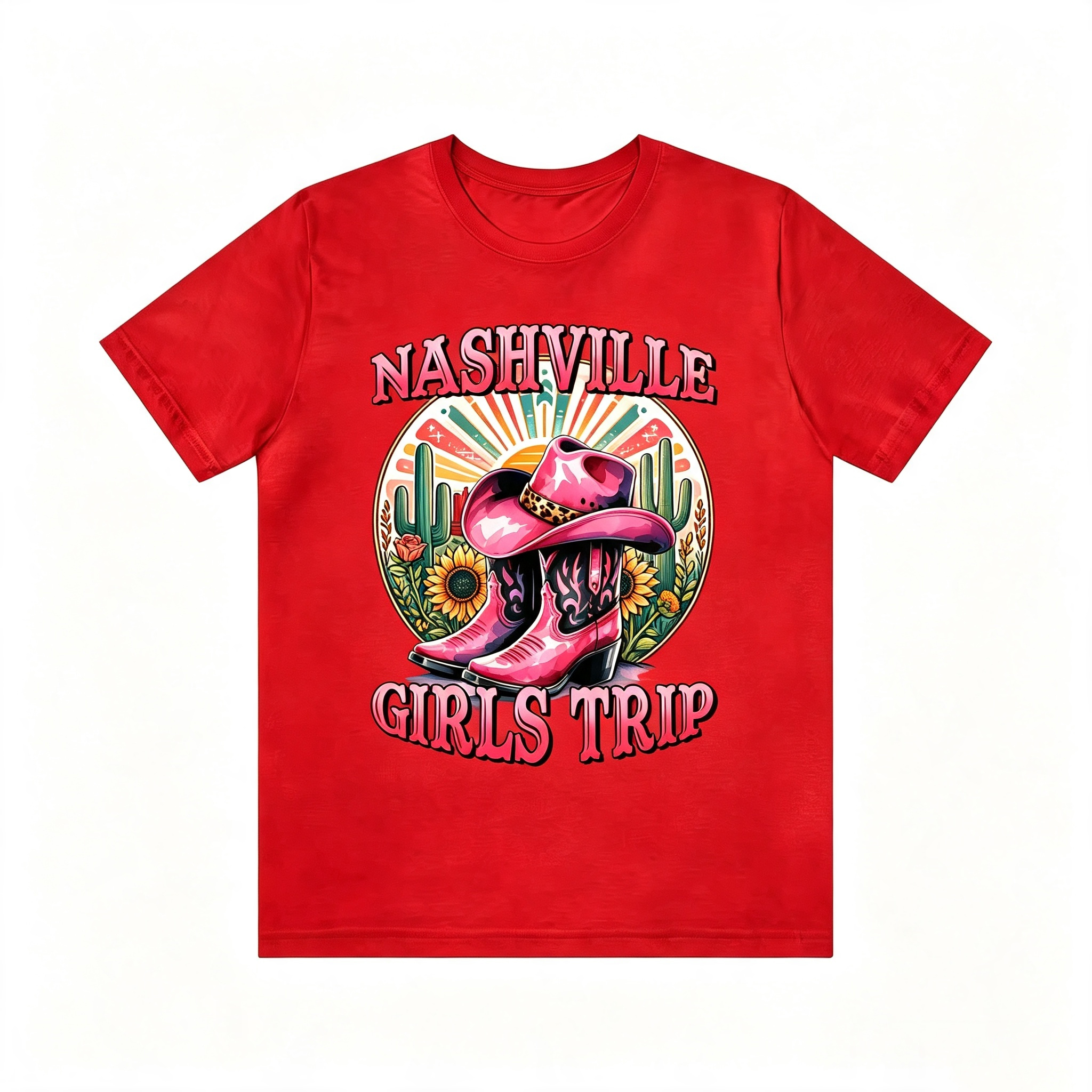 Vintage Western Nashville Girls Trip Cowboy Boots Tee
