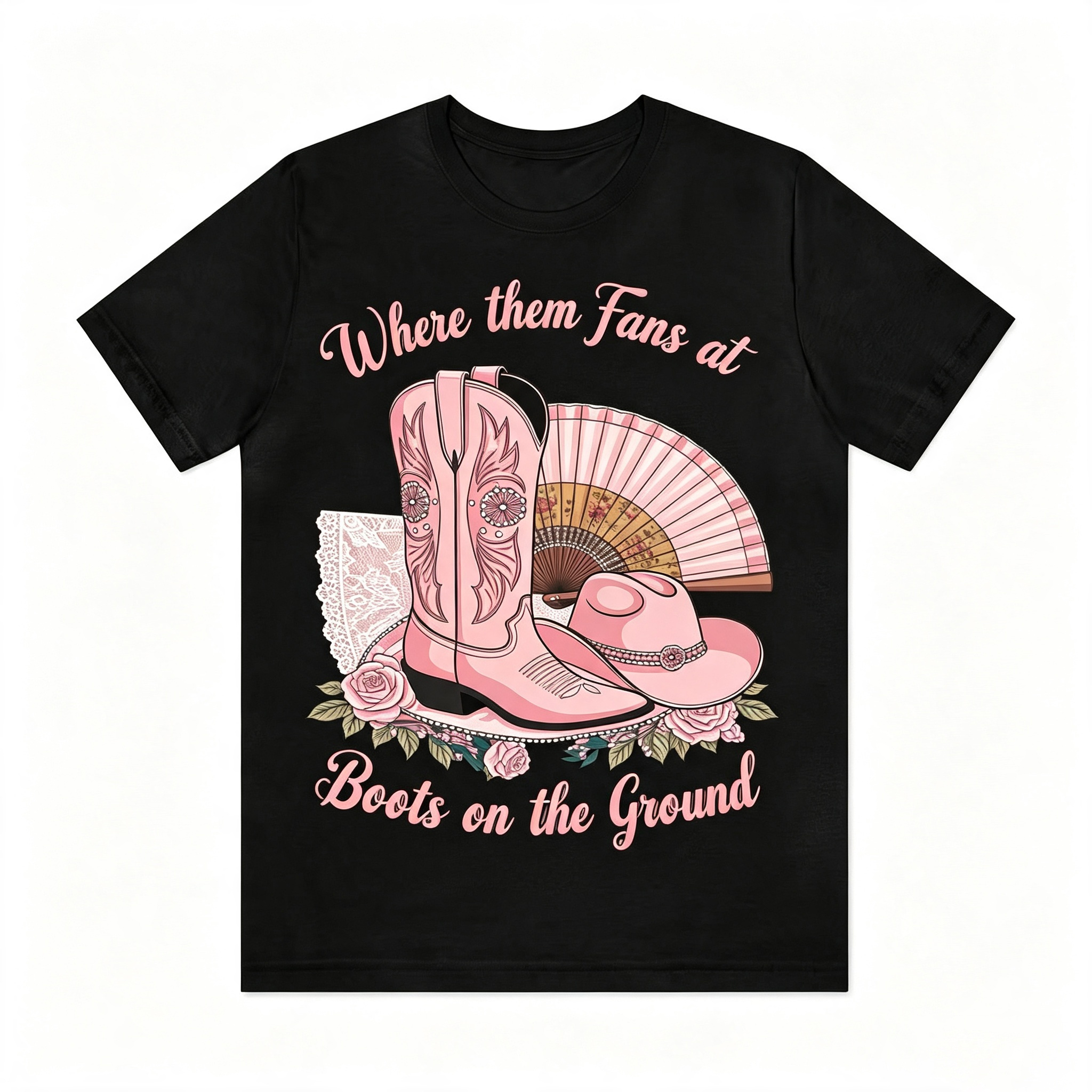 Western Cowgirl Boots On The Ground Graphic Tee