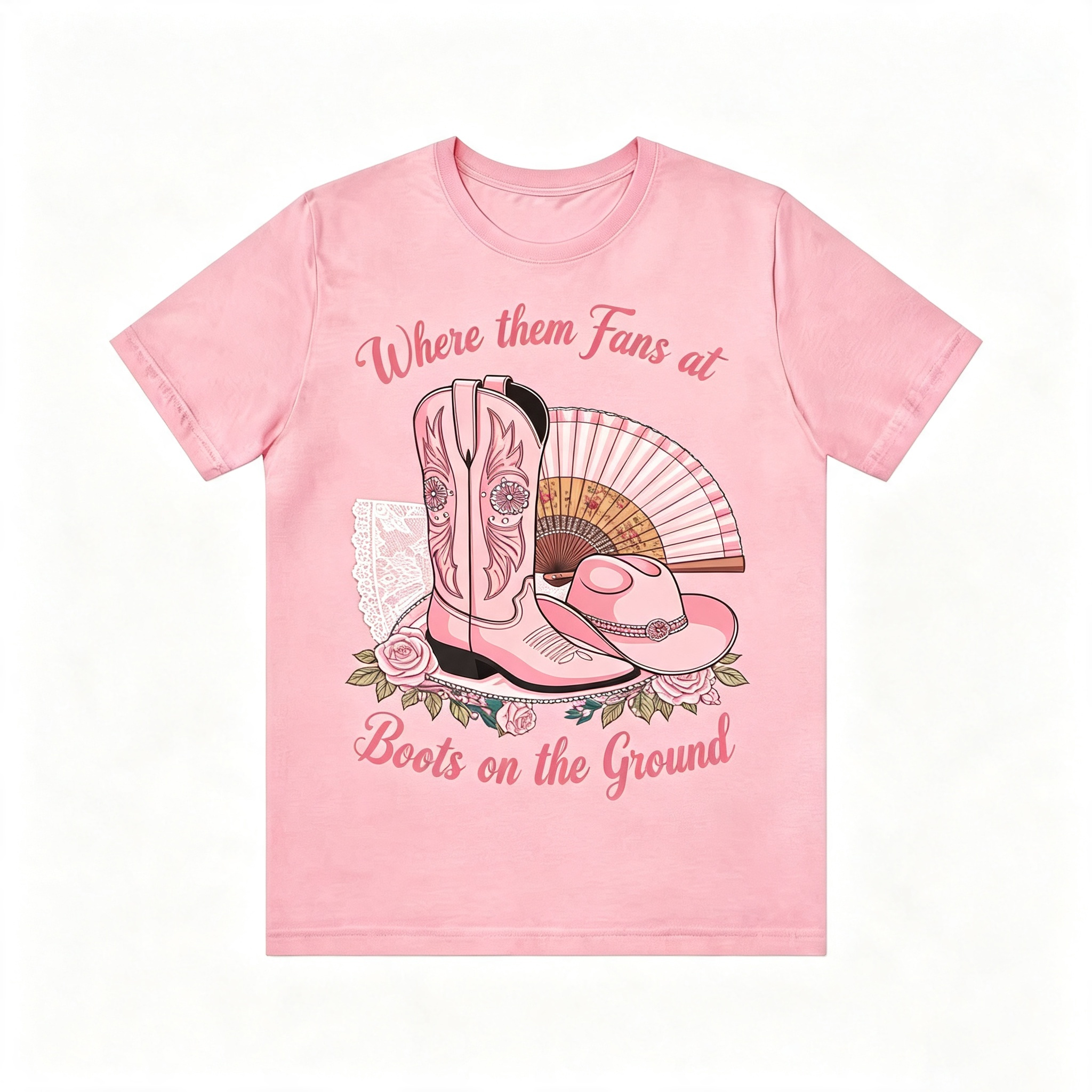 Western Cowgirl Boots On The Ground Graphic Tee