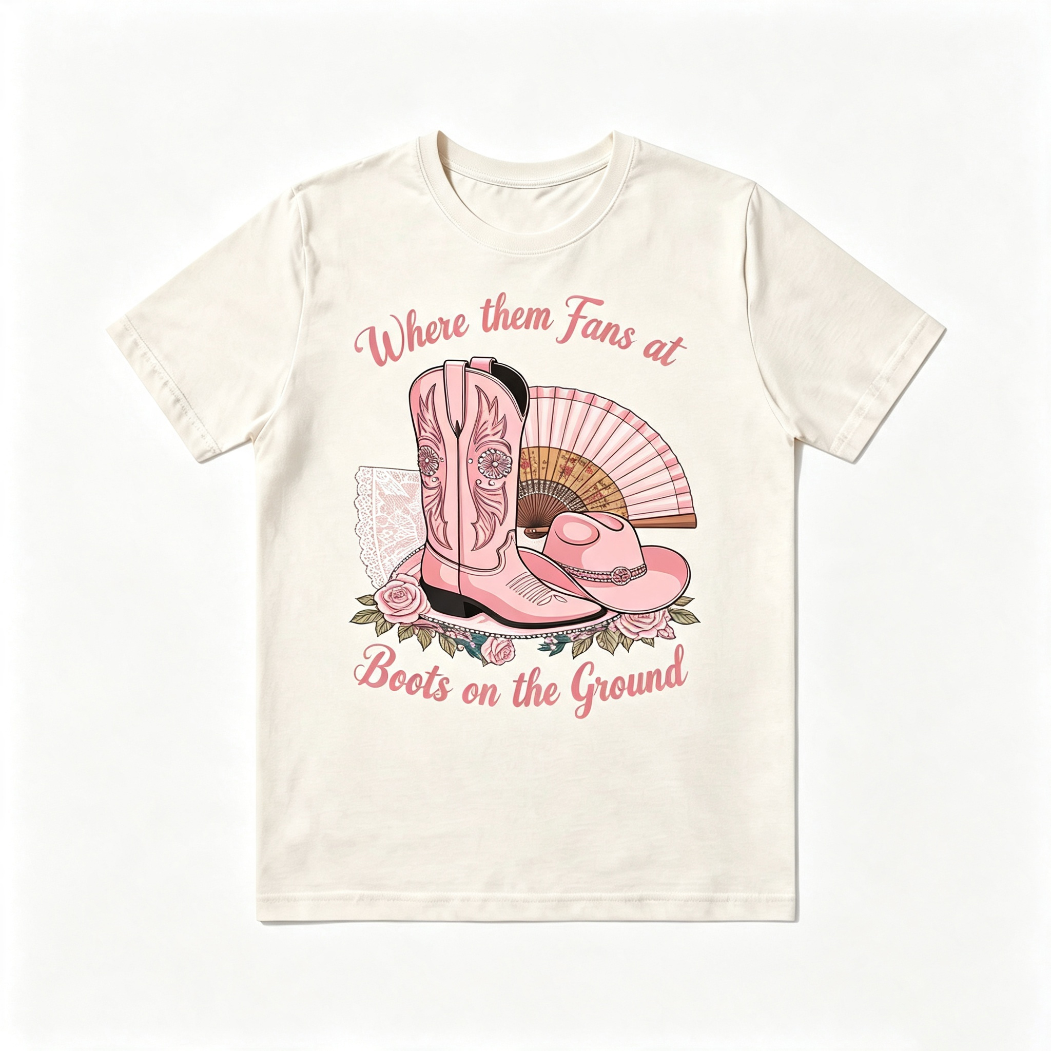Western Cowgirl Boots On The Ground Graphic Tee