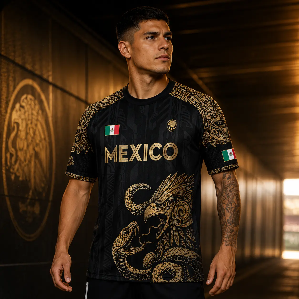 Mexico Soccer Jersey Men Women Aztec Eagle Serpent Graphic Shirt