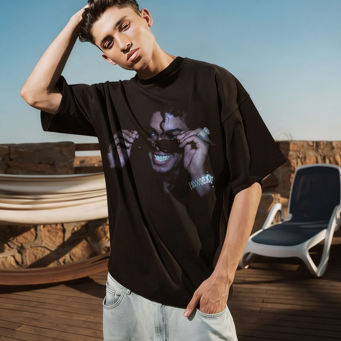Michael Jackson Moonwalk Printed Men's T-shirt