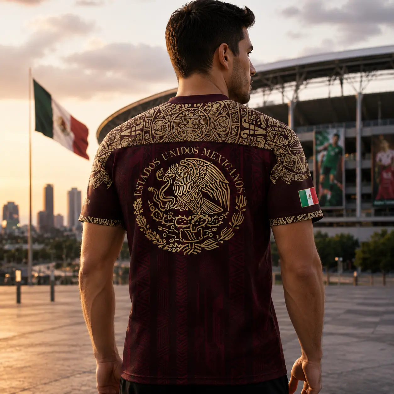 Mexico Soccer Jersey Men Women Aztec Eagle Serpent Graphic Shirt