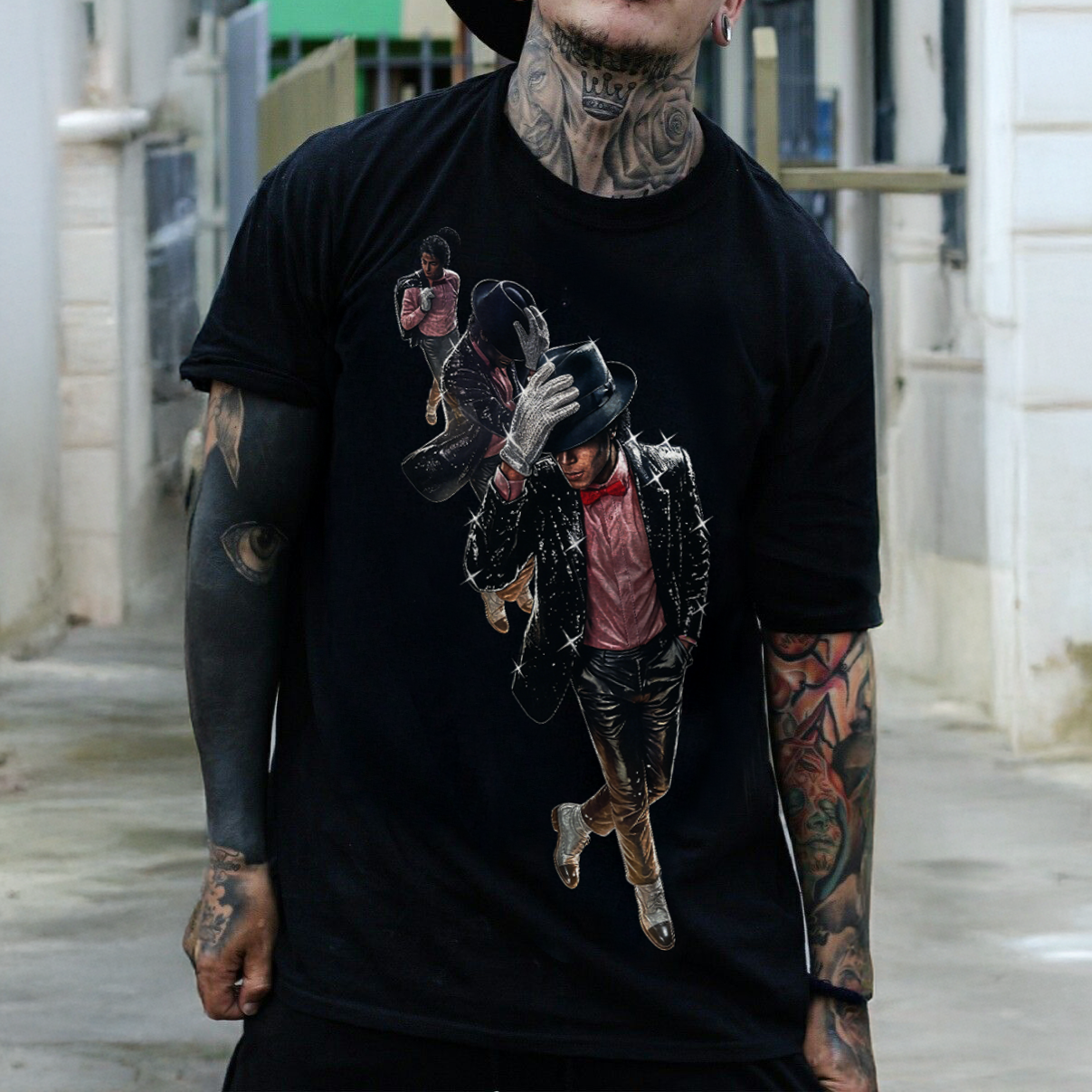Michael Jackson Multiple Images Printed Men's T-shirt