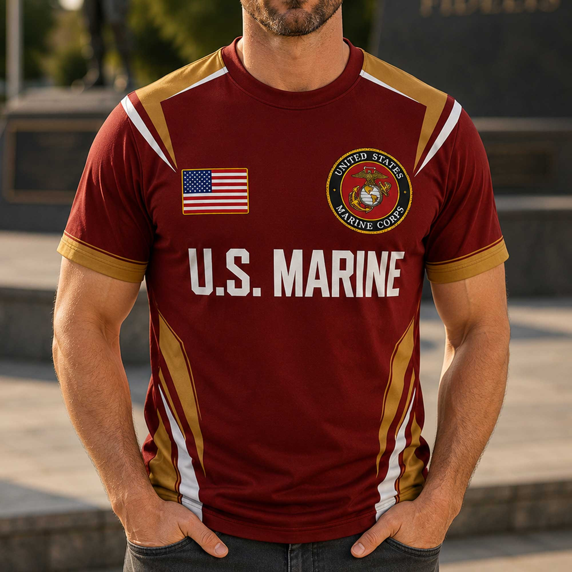 U.S. Marine 250th Anniversary Eagle T-Shirt 1776–2026