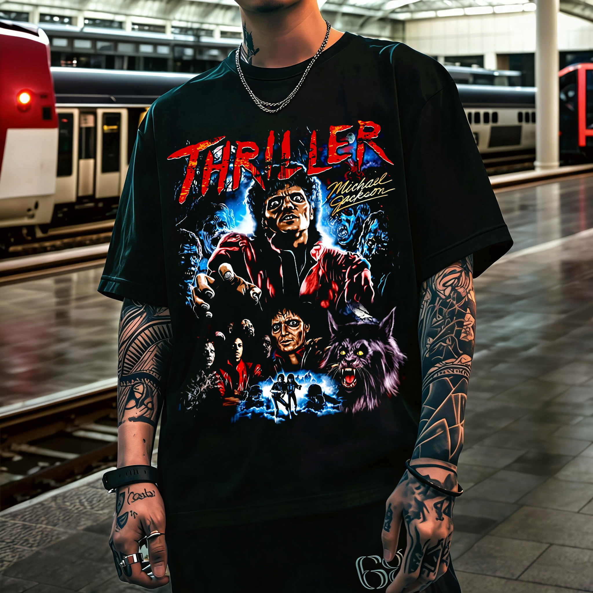 Thriller Michael Jackson Printed Men's T-shirt