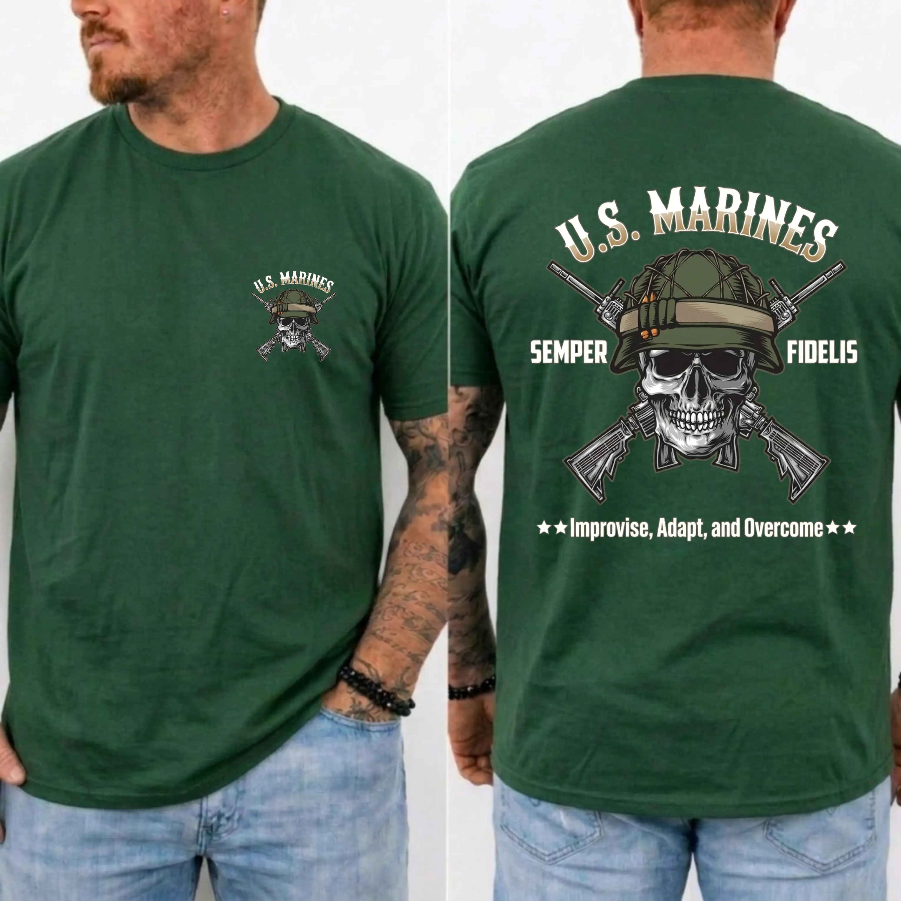 US Marines Skull Rifle T-Shirt