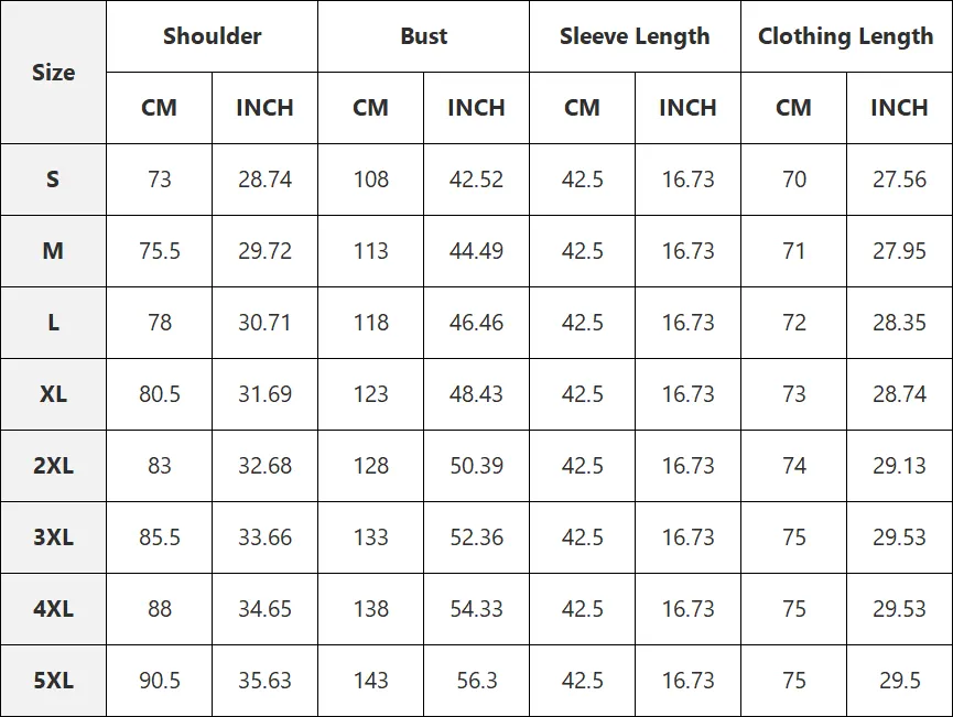 Size chart