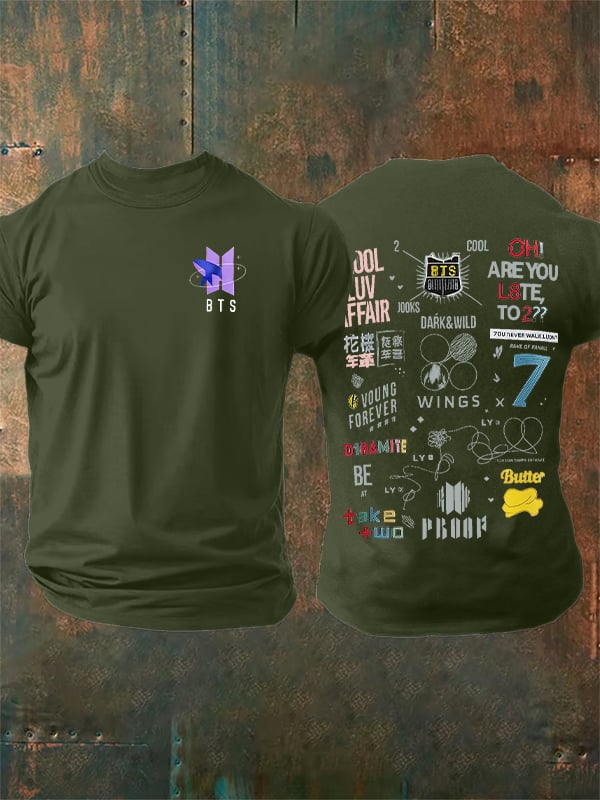 Men's K-pop  Print Casual T-Shirt
