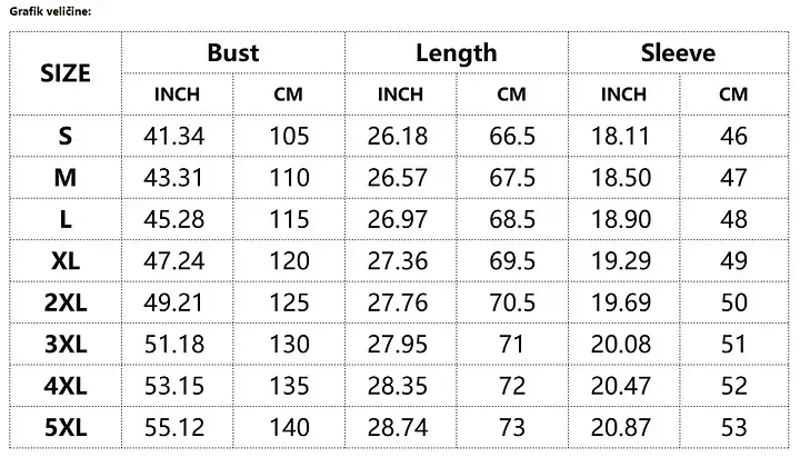 Size chart