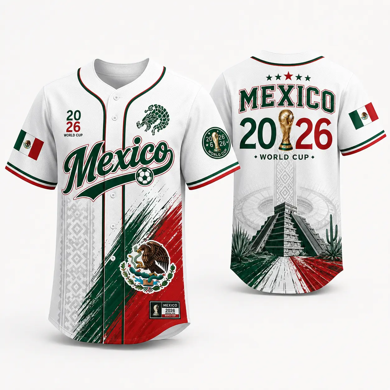 Mexico-Inspired Baseball Jersey Shirt