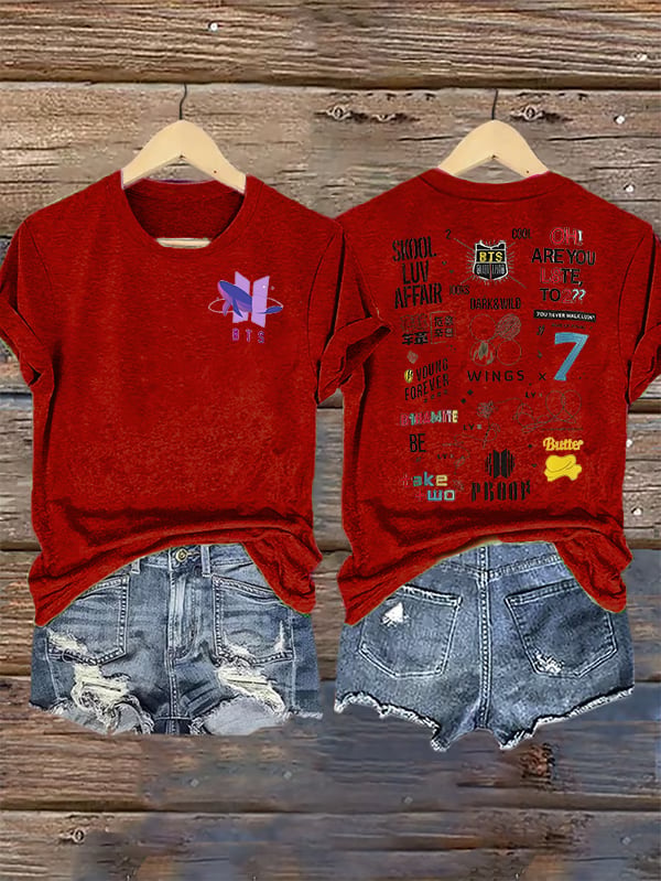 Women's K-pop  Print Casual T-Shirt