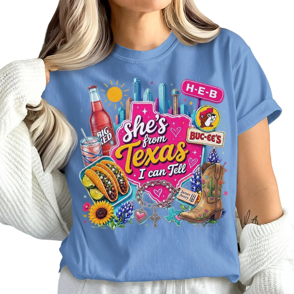 She's From Texas I Can Tell Unisex Cuffed-sleeve T-shirt