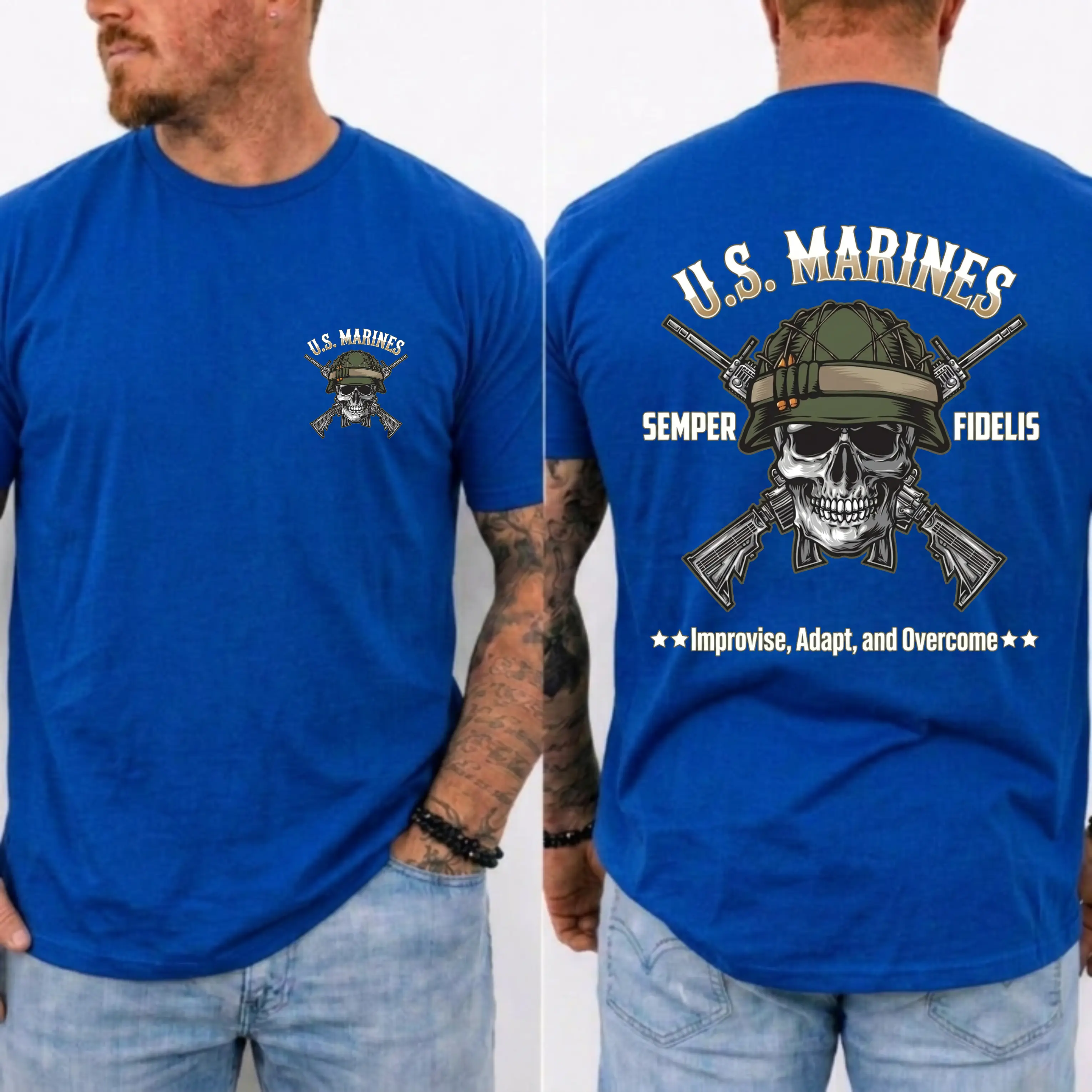 US Marines Skull Rifle T-Shirt