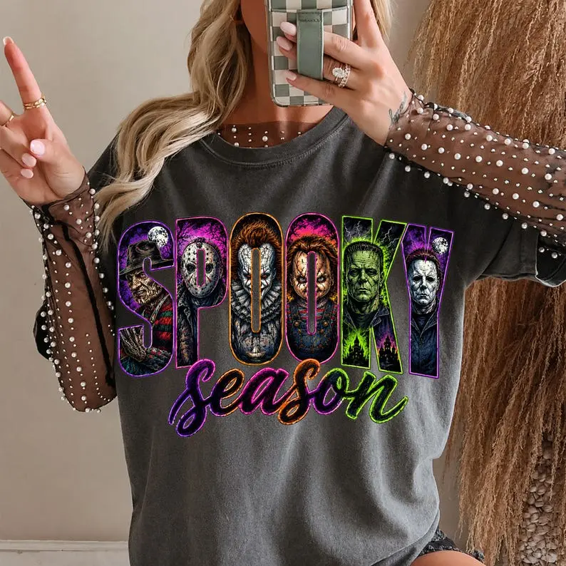 Neon Horror Halloween Shirt