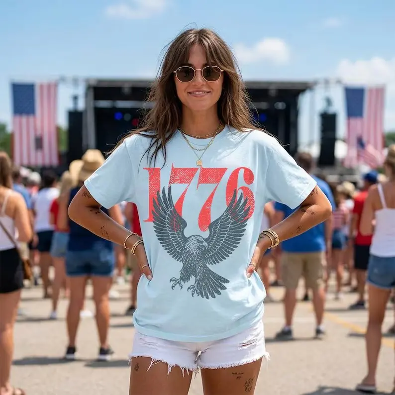 Retro 1776 Bald Eagle 250th Anniversary American 4th of July T-shirt