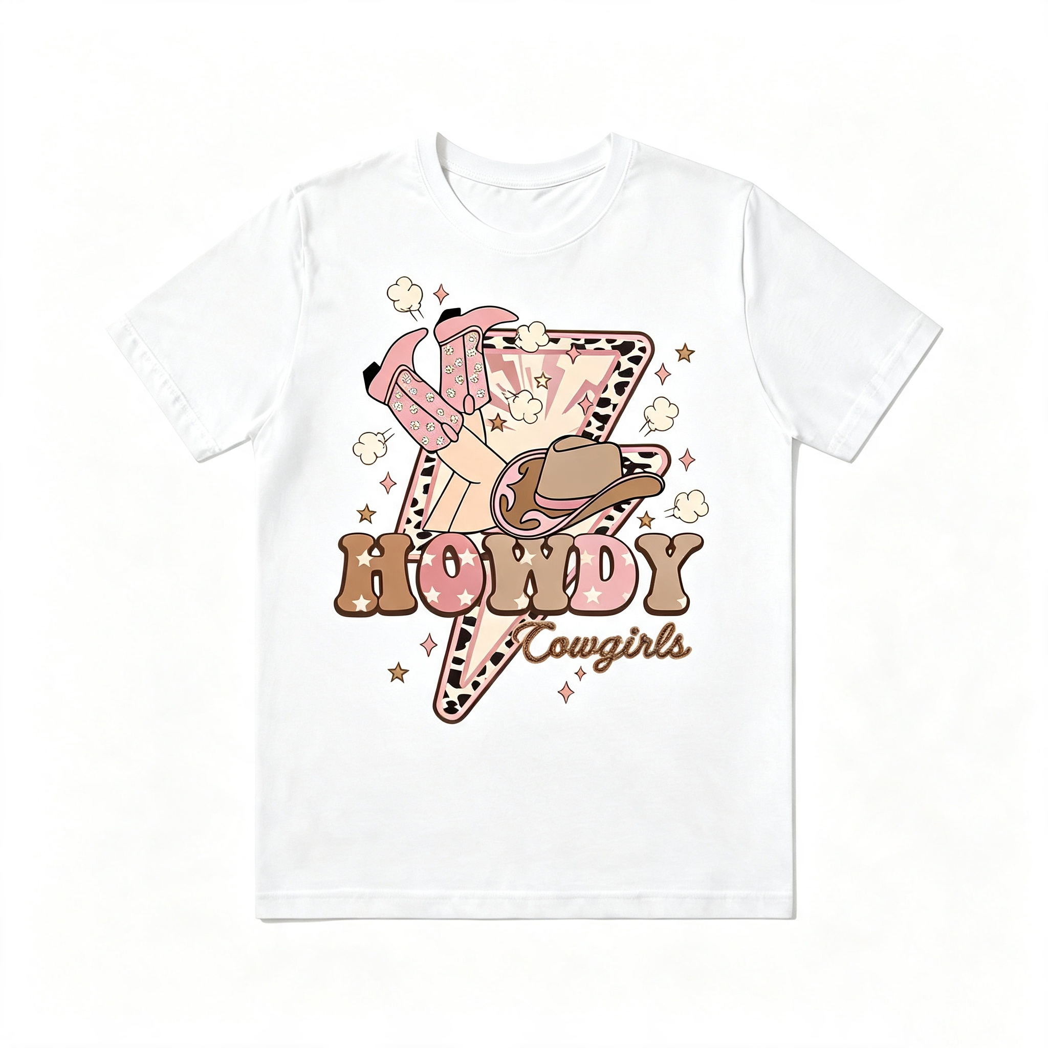 Retro Texas Western Howdy Cowgirls Cowboy Boots Tee