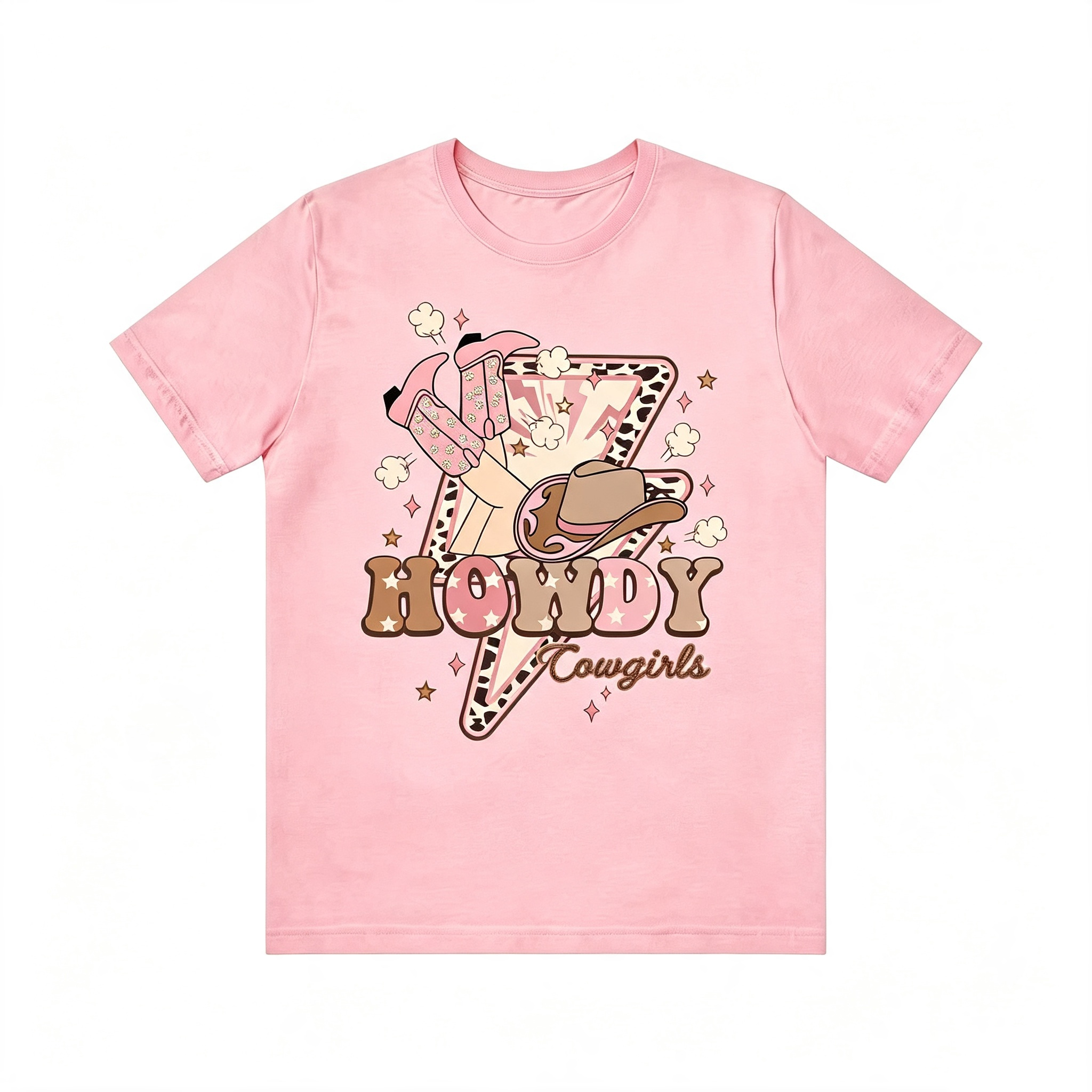 Retro Texas Western Howdy Cowgirls Cowboy Boots Tee