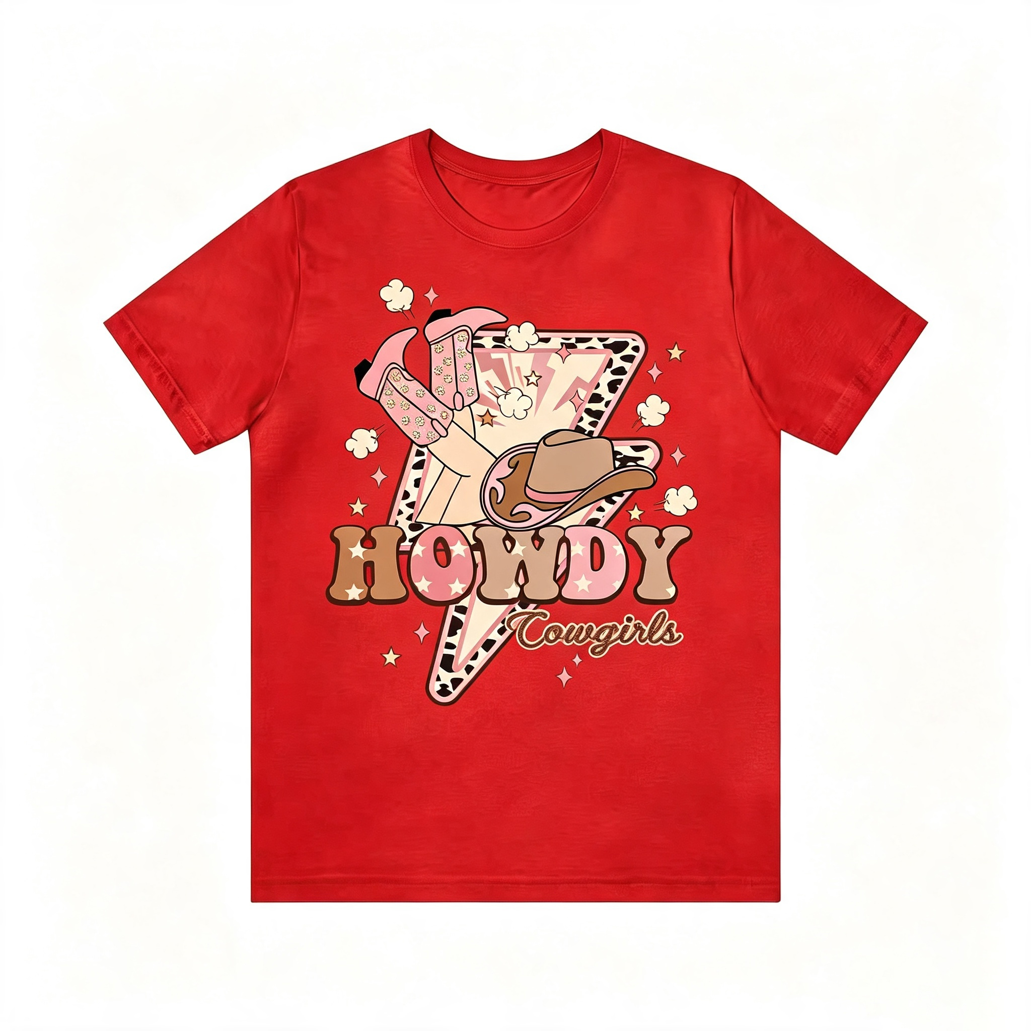 Retro Texas Western Howdy Cowgirls Cowboy Boots Tee