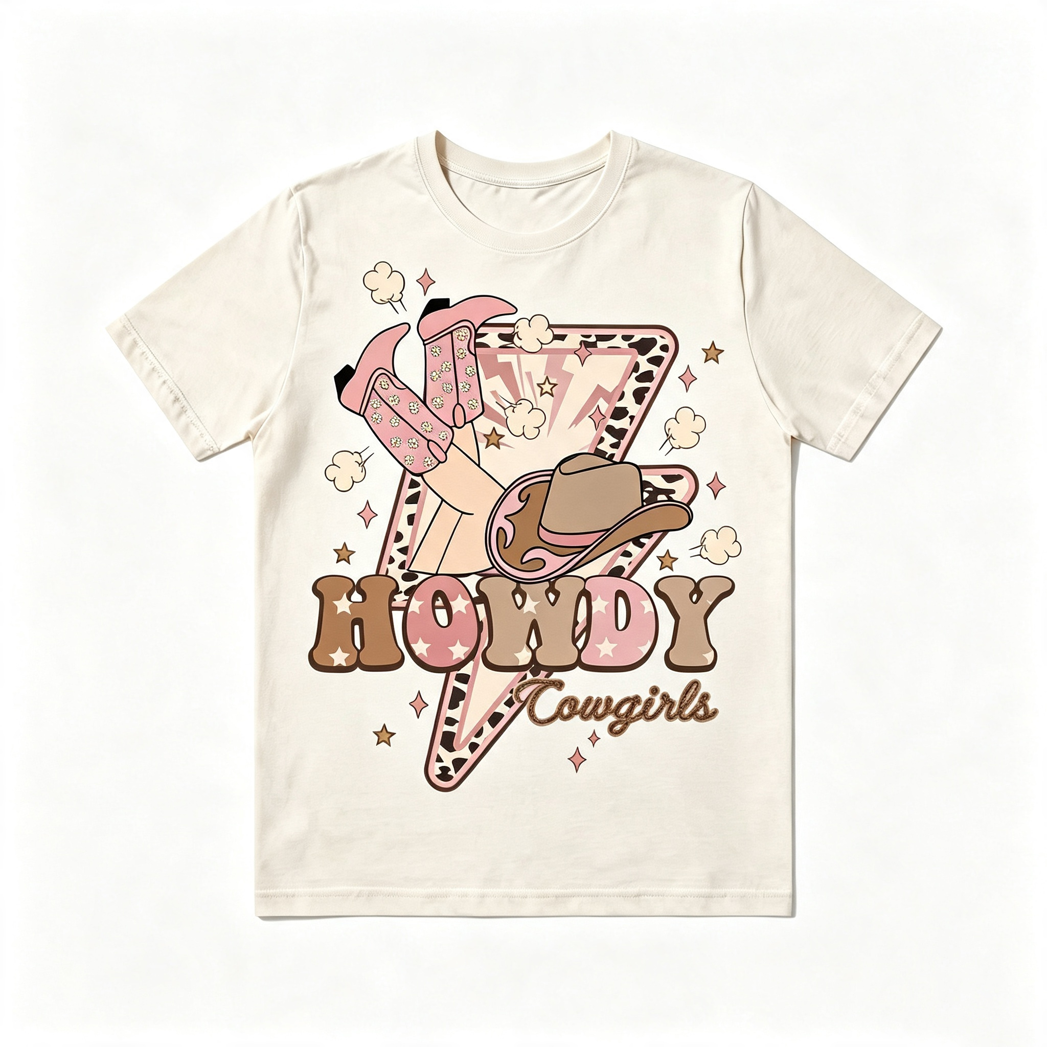 Retro Texas Western Howdy Cowgirls Cowboy Boots Tee