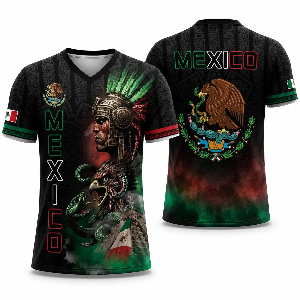 Mexico Aztec Warrior 3D All-Over Print T-Shirt