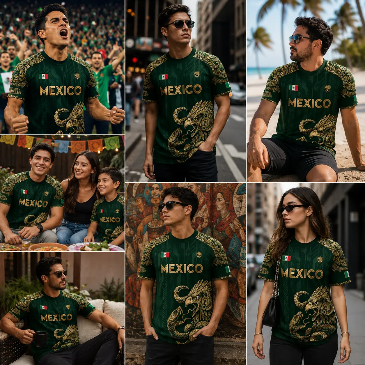 Mexico Soccer Jersey Men Women Aztec Eagle Serpent Graphic Shirt