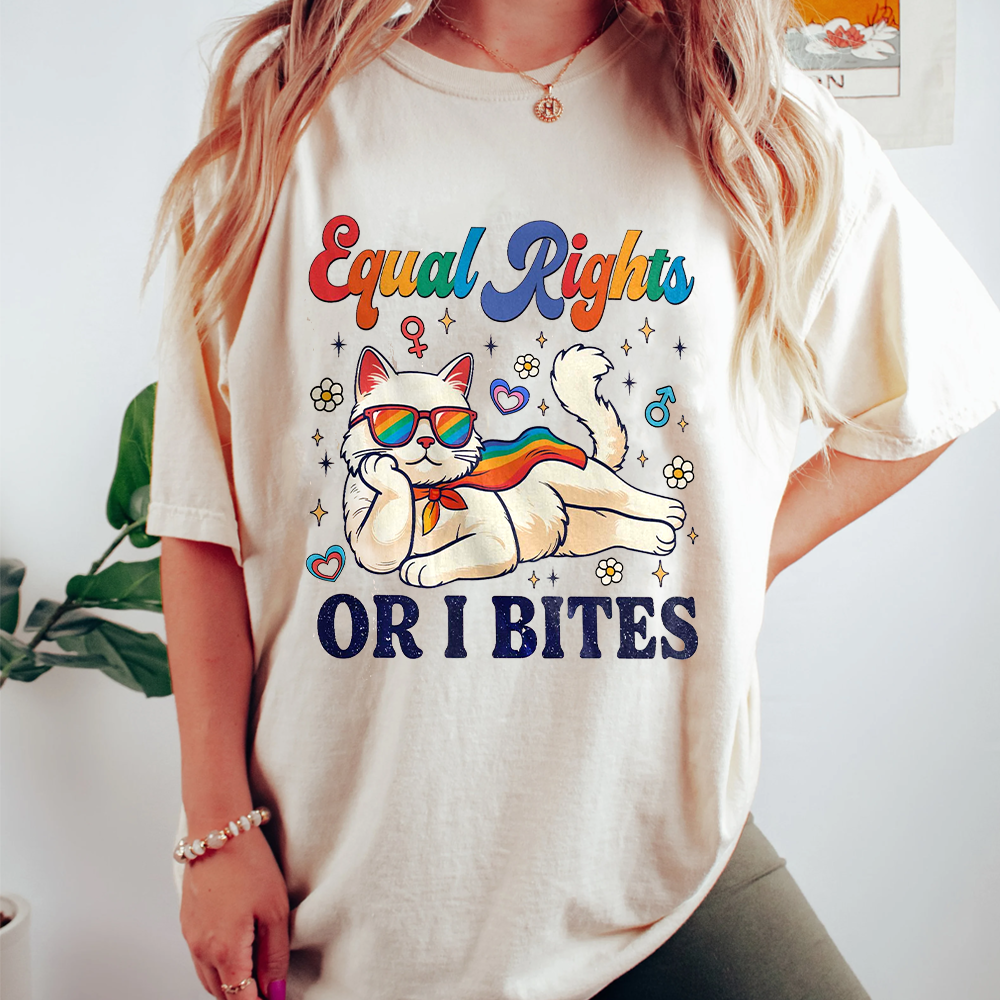 Equal Rights Or Bites,Rainbow Pride Unisex T-shirt
