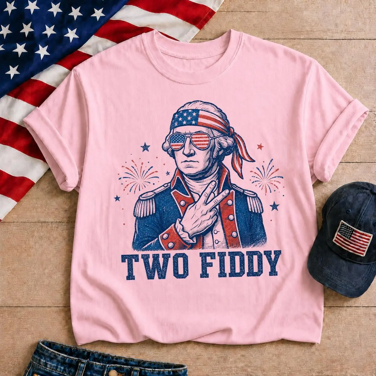 Two Fiddy George Washington T Shirt