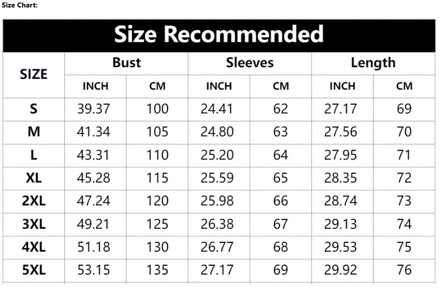 Size chart