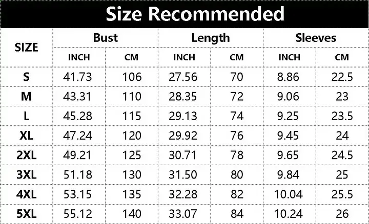 Size chart