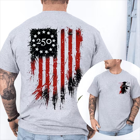250th Anniversary Distressed American Flag T-Shirt 