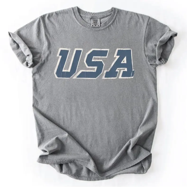 Unisex Vintage USA Tee. Patriotic July 4th Red, White and Blue.
