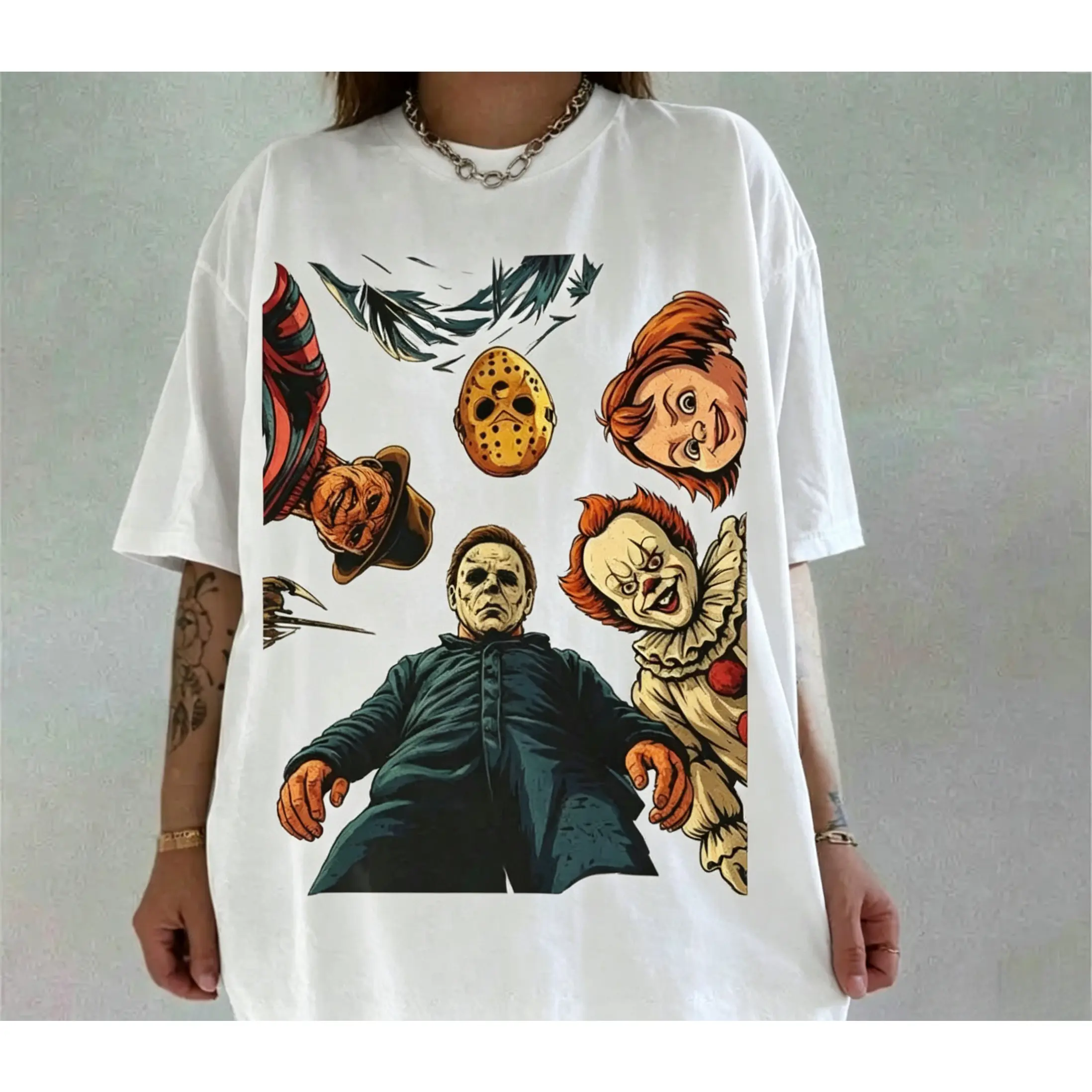 Retro Halloween Characters Tshirt