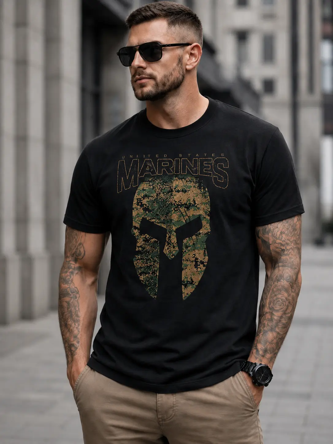 Men's USMC Spartan Graphic T-Shirt 