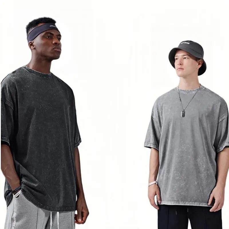 Holafish 3-Pack Unisex Cotton Half Short Sleeves Casual Loose Solid Streetwear T-Shirts Soft Retro Street Top for Fitness Oversized Crewneck Round Neck Garments Summer - Piece