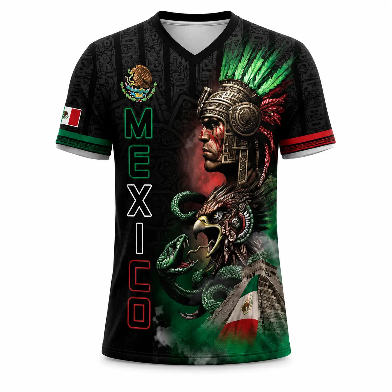 Mexico Aztec Warrior 3D All-Over Print T-Shirt