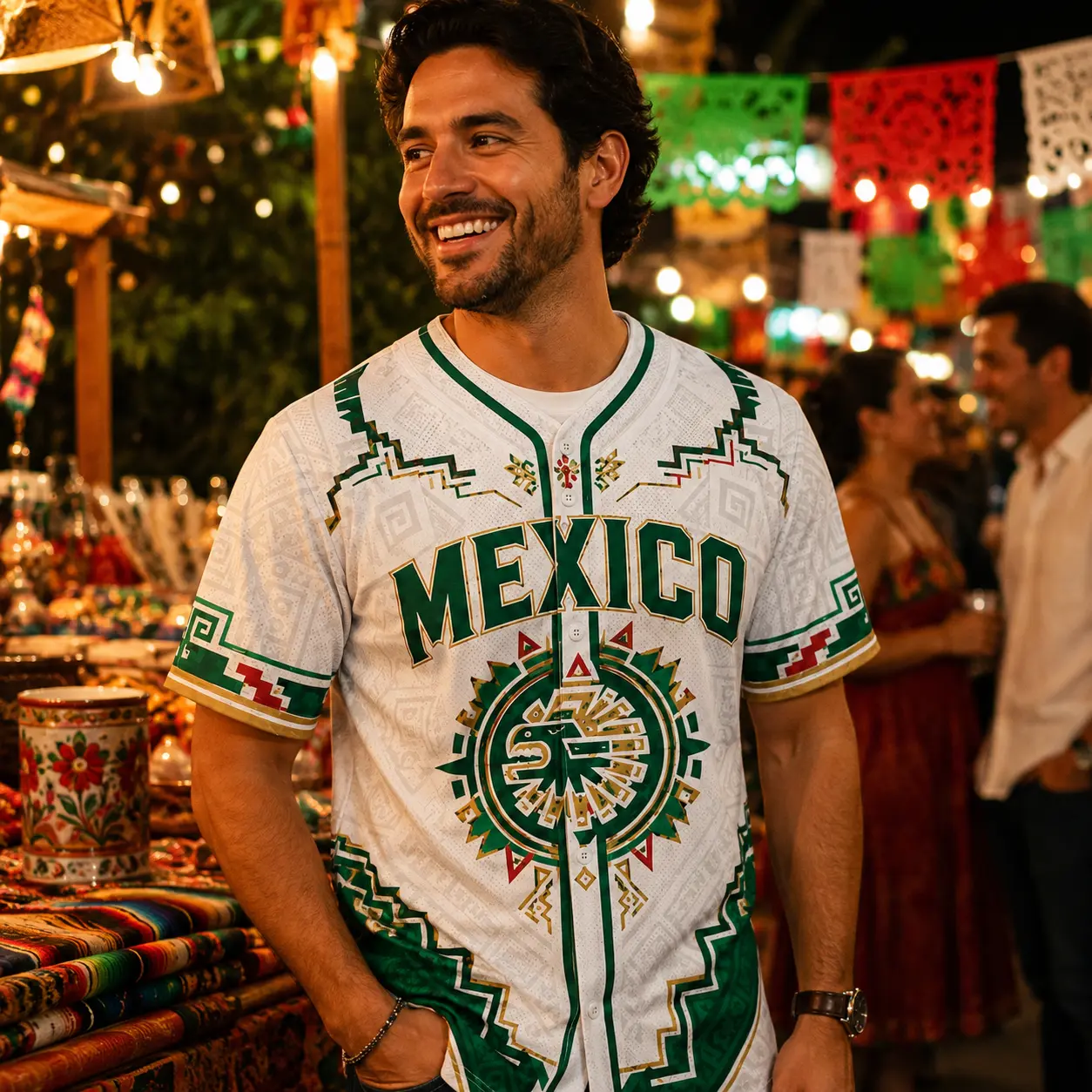 Mexico-Inspired Button Front Shirt