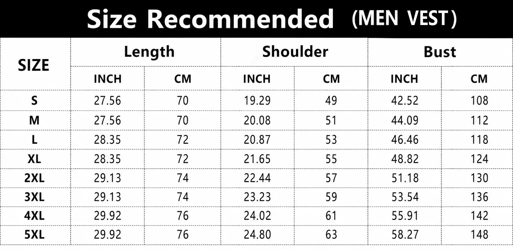 Size chart