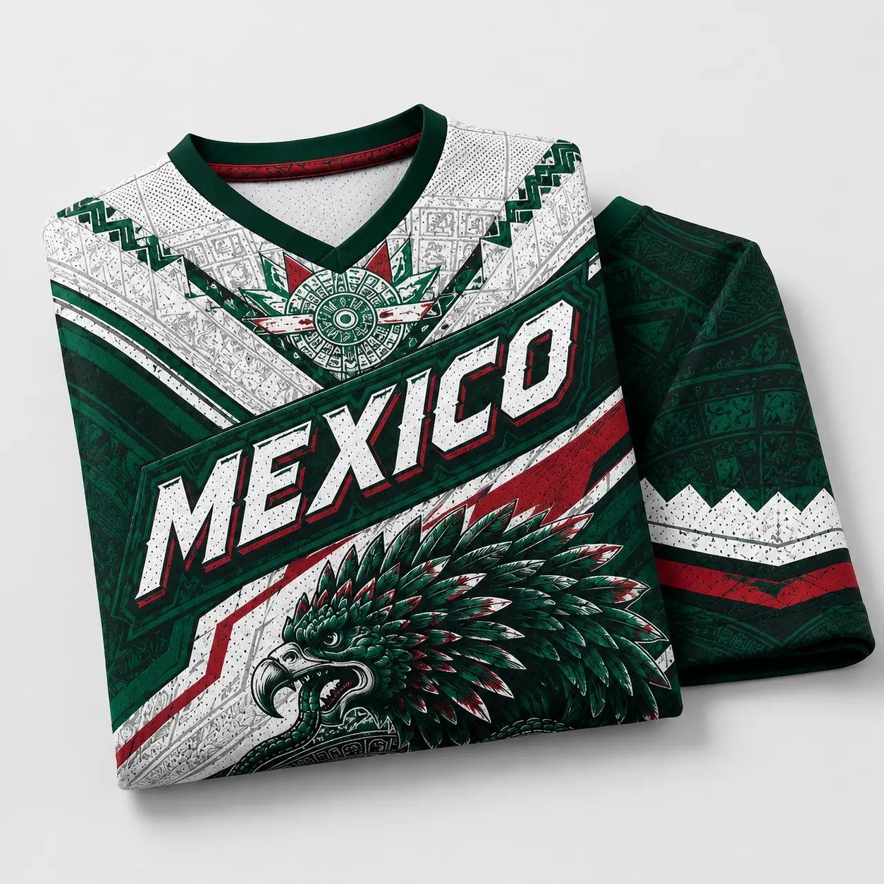 Short-Sleeve V-Neck Mexico Jersey T-Shirt - Unisex