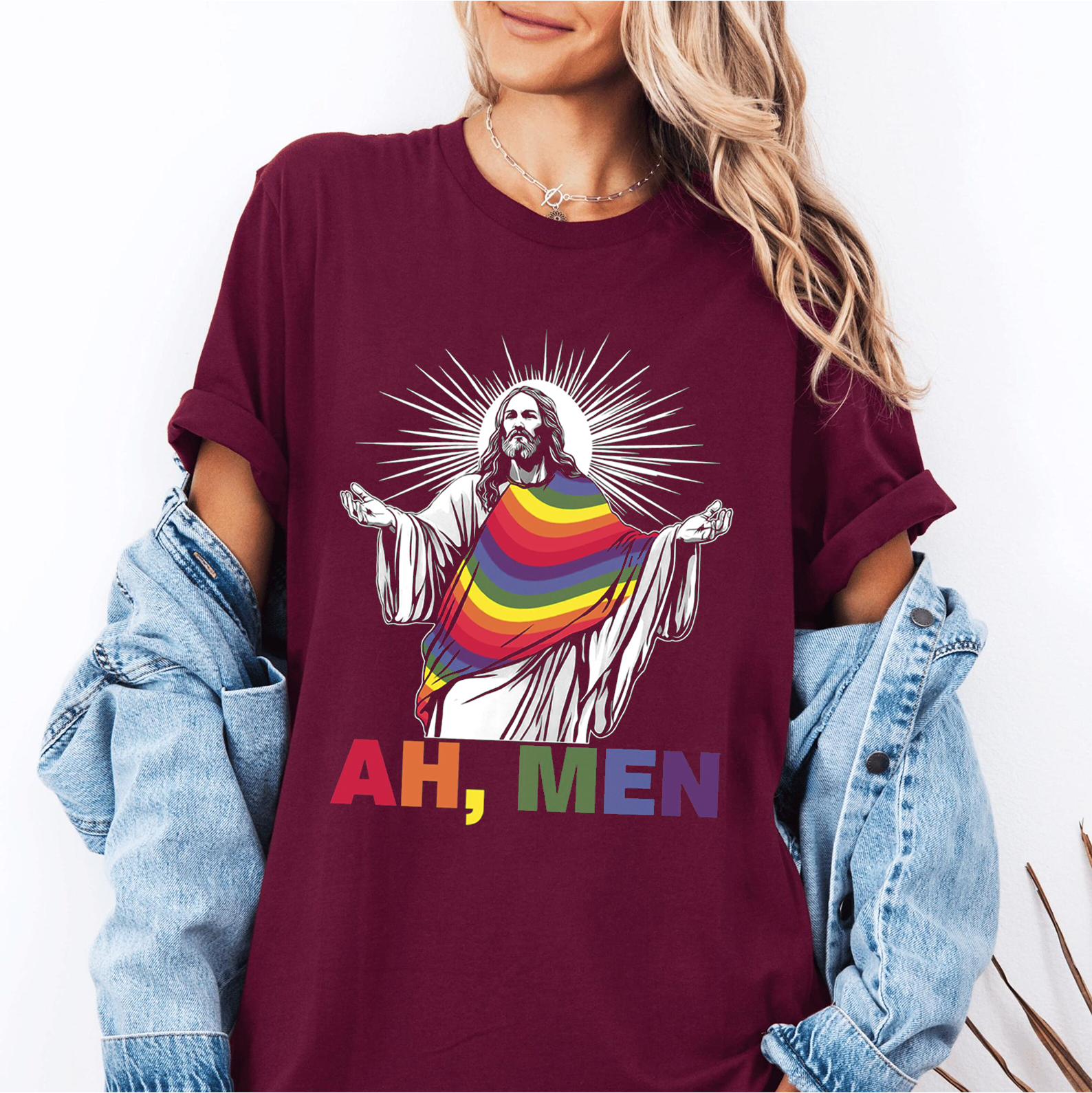 Ah Men LGBT Funny Christian Unisex T-shirt