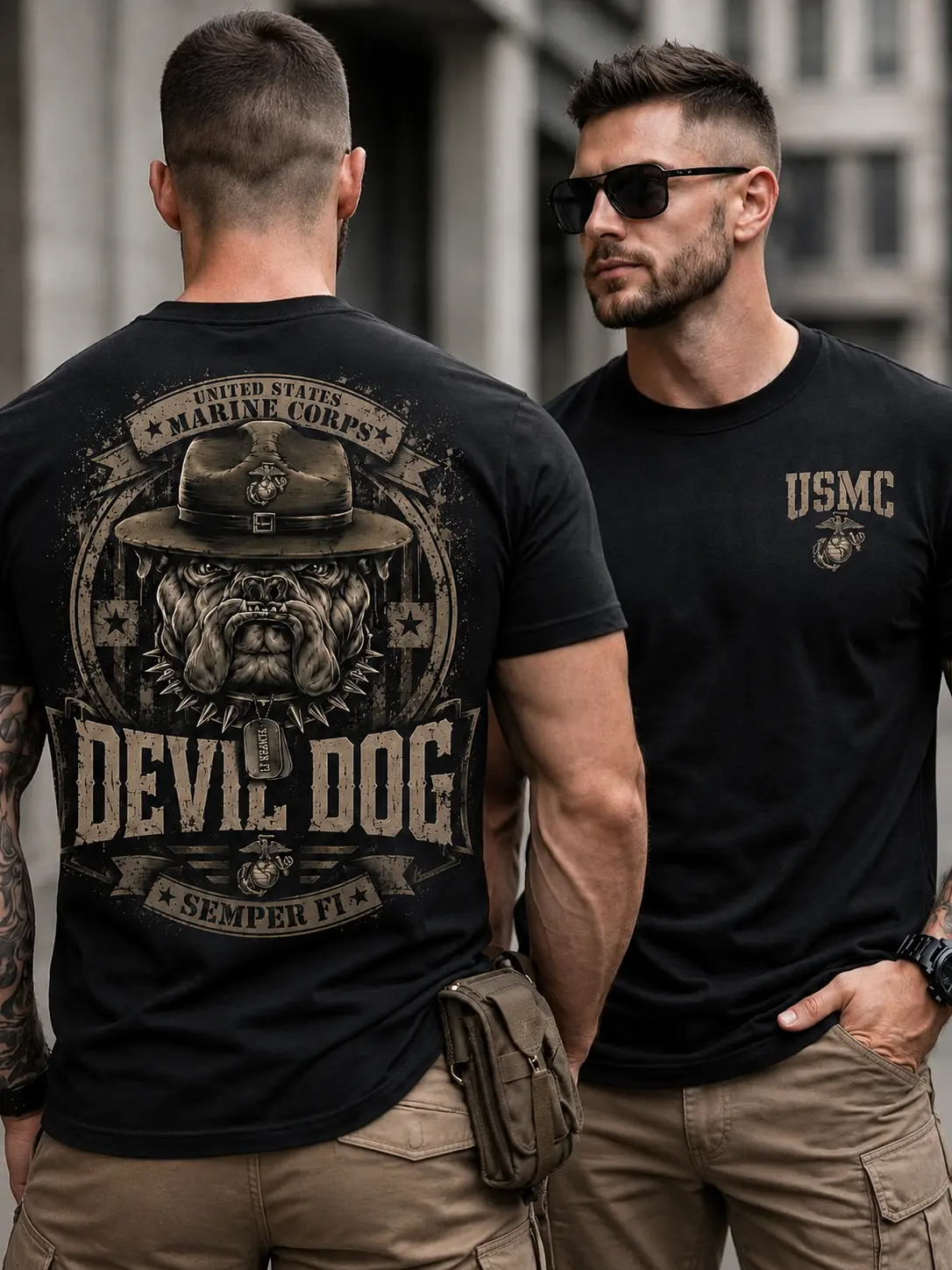 USMC Devil Dog Bulldog T-Shirt