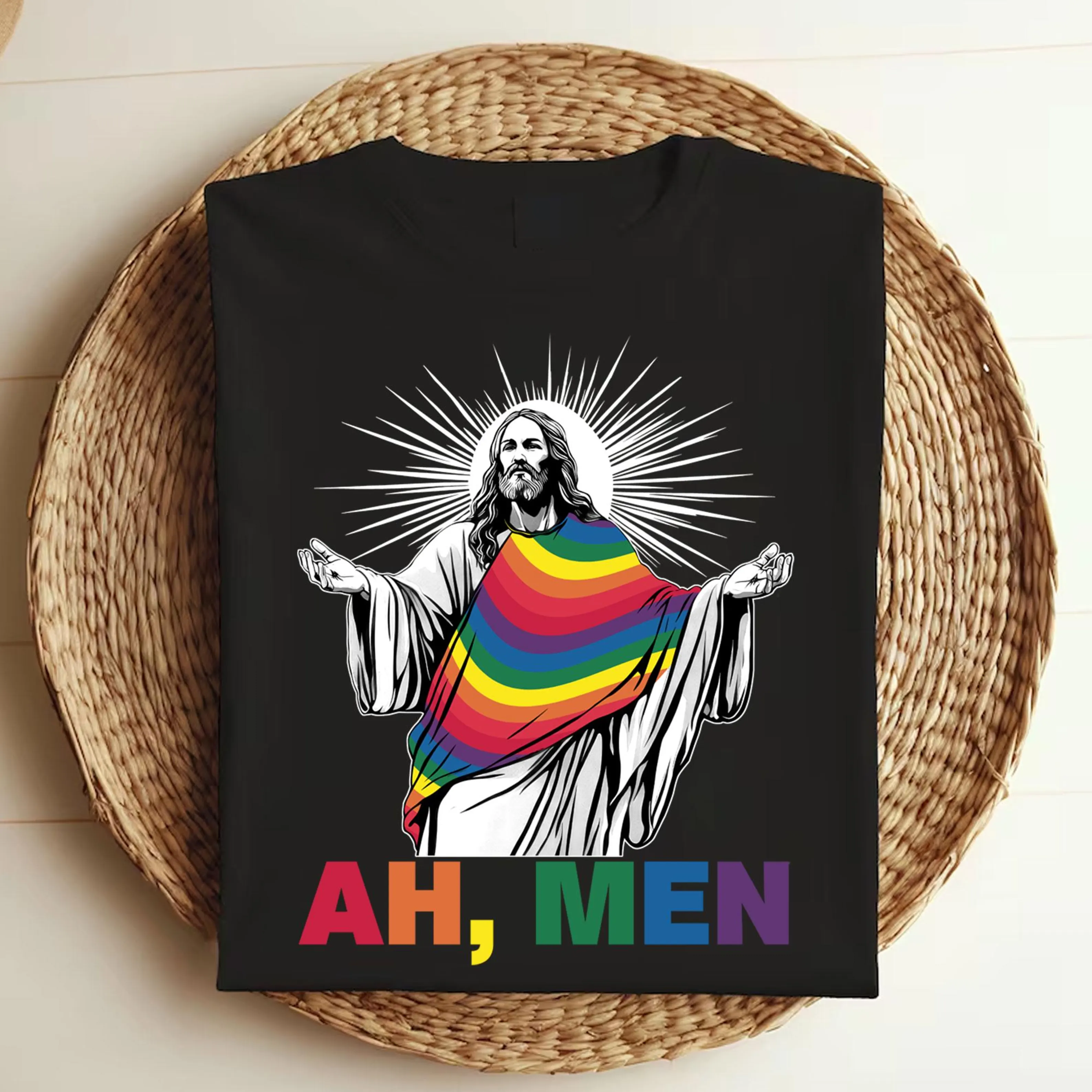 Ah Men LGBT Funny Christian Unisex T-shirt
