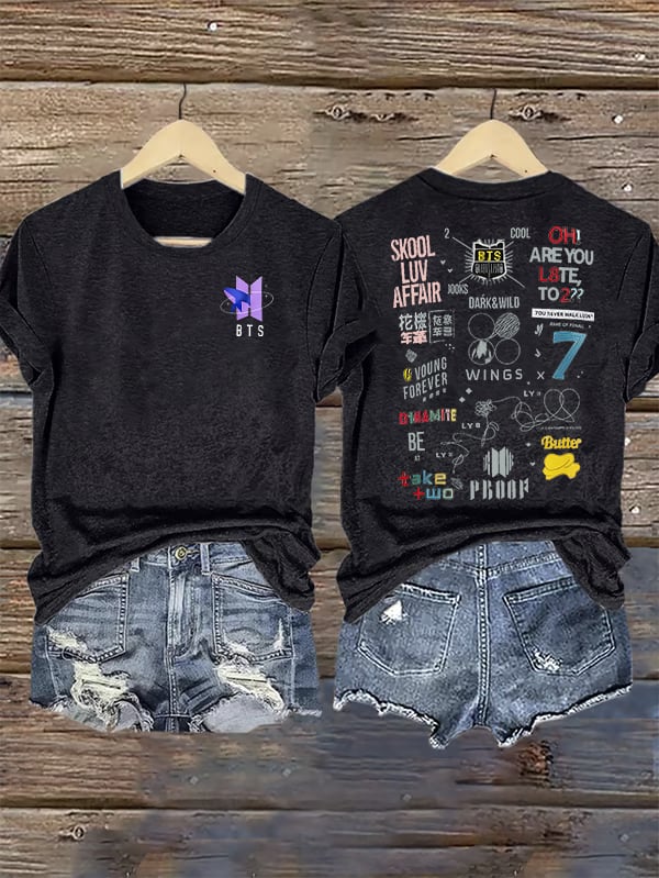 Women's K-pop  Print Casual T-Shirt