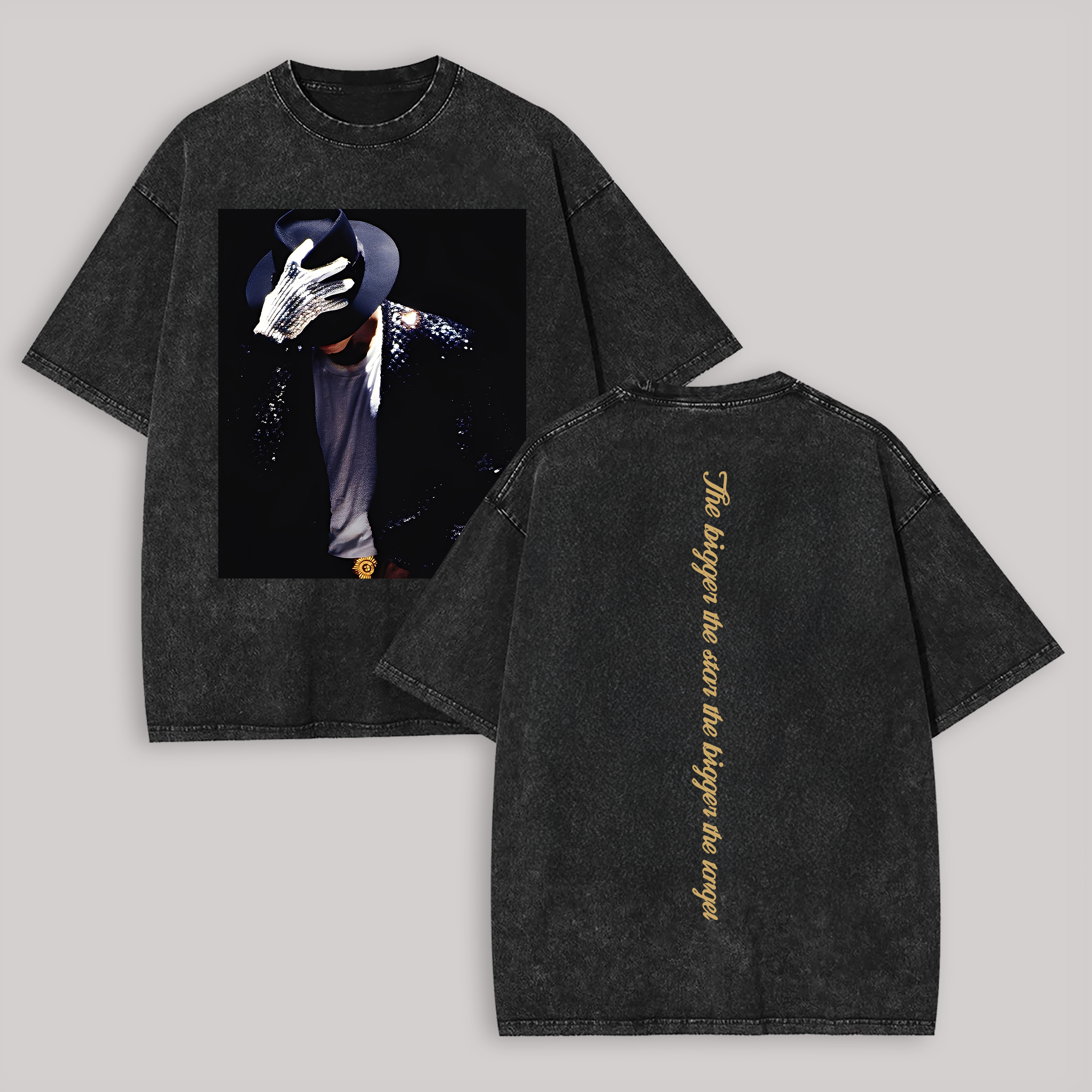 Sequined Jacket & Masked Charm Printed Men's Washed Tee