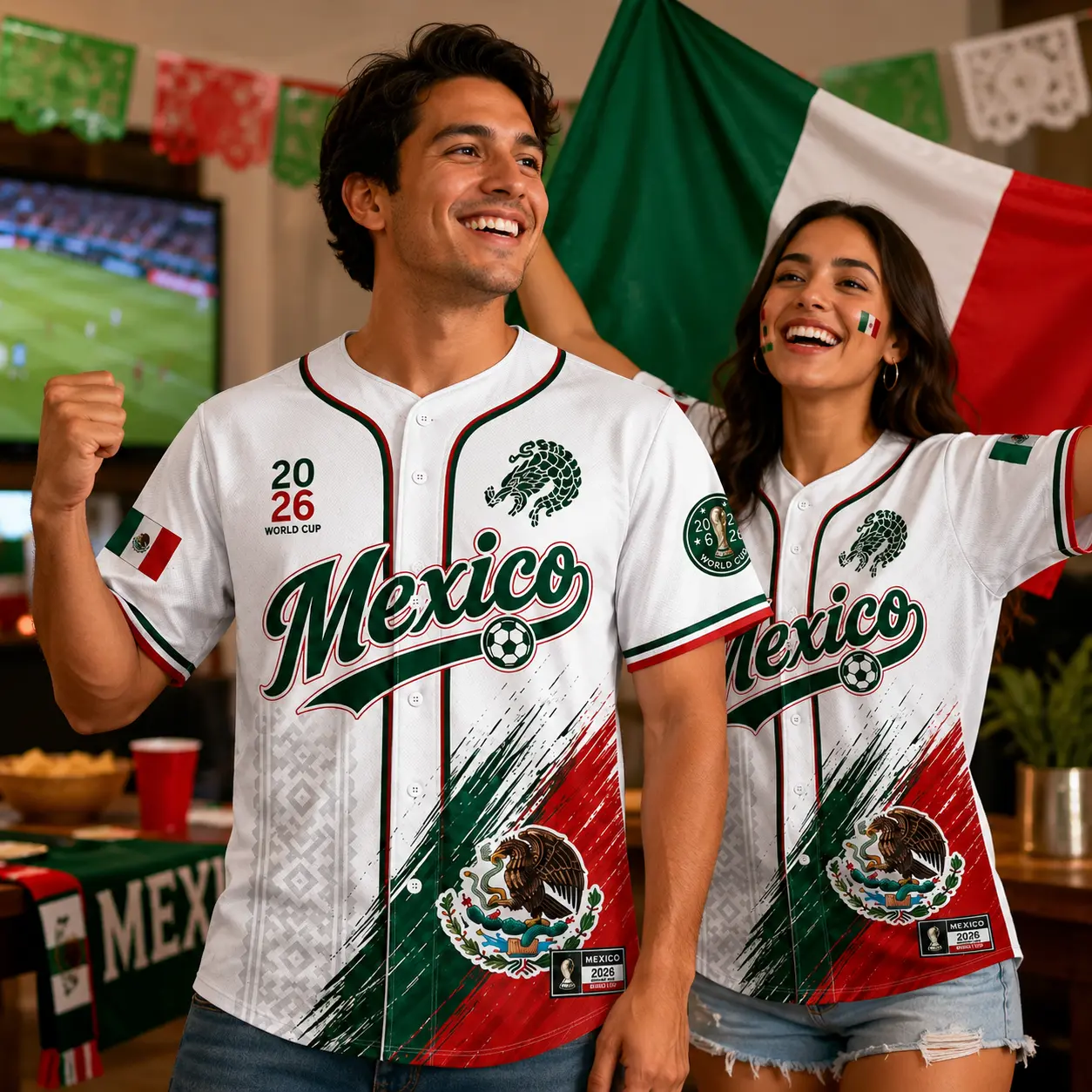 Mexico-Inspired Baseball Jersey Shirt